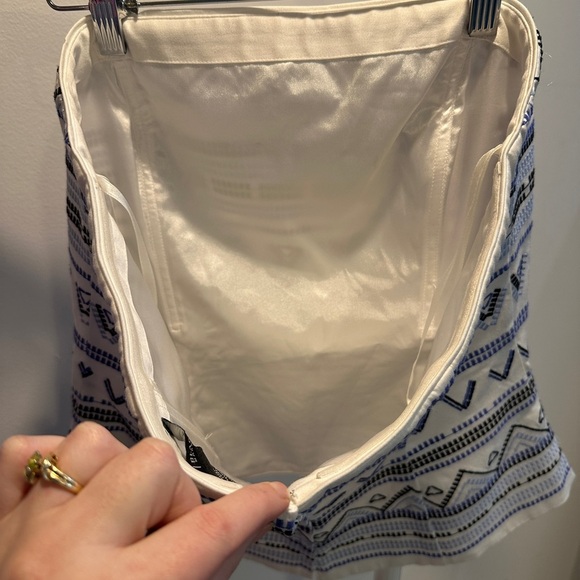 Patterned White and Blue Tube Top - Picture 4 of 5